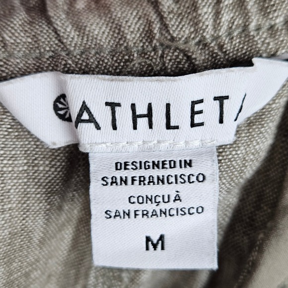 Athleta Women's Linen Pants Drawstring Waist Brown Size M - Picture 3 of 11